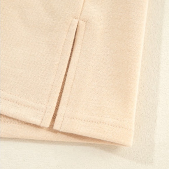 Vienna French beige striped colorblock patchwork sweatshirt - Picture 8 of 9